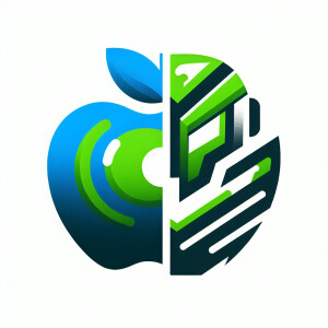 Create a logo of feud between Apple iPhone and Android