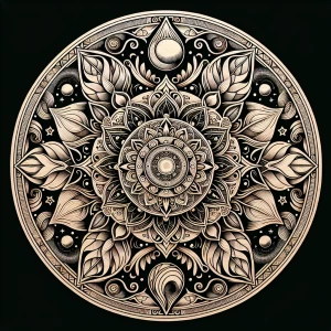 Create a beautifully intricate mandala that incorporates element...