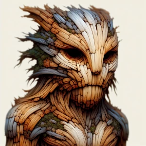 Create a visual representation of Groot from the Marvel Universe...