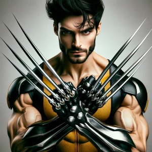 Create the Hugh Jackman wolverine in yellow costume
