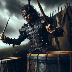 Gothic Viking drummer dark