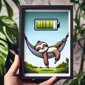 "I'm not lazy, I'm on energy-saving mode." - A cartoon sloth lou...