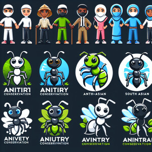 conservation mascot and ants