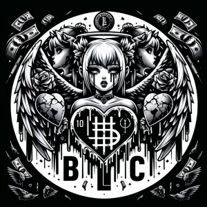 Create 10 
Circular logos for 'FUCK LOVE KREW' with  black, brok...