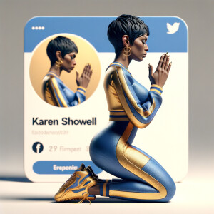 Create a 3D illustration of a realistic light skinned African-Am...