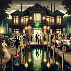 Design an image that embodies "The Great Gatsby," showcasing the...