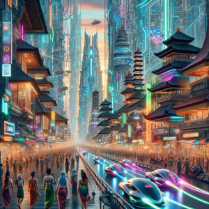 Bali, cyberpunk 3000 style