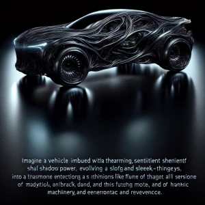 "Envision a vehicle transformed by the dark, sentient power of t...