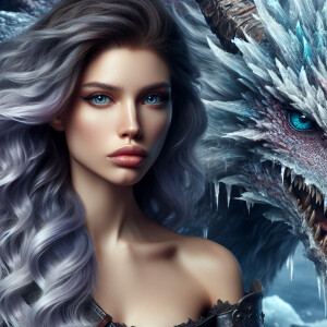 A beautiful huntress from the “Monster Hunter” series, dark skin...