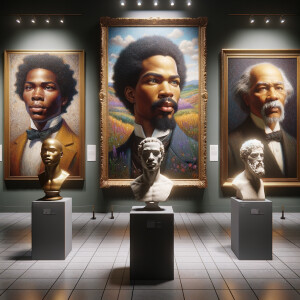 Design a close-up, detailed 3D view inside an African-American m...