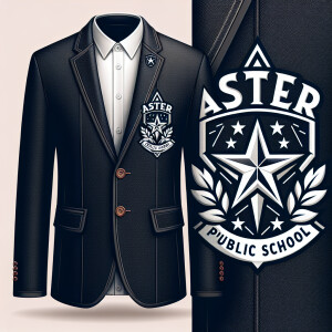 Design a stylish design for the Aster Public School blazer featu...
