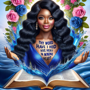 Create an image of an ultra-light-skinned African-American woman...