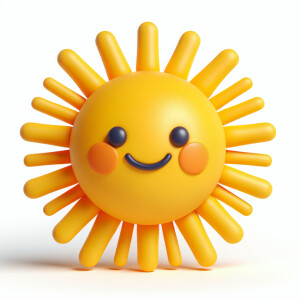 Create a cartoon version of the sun on a white background