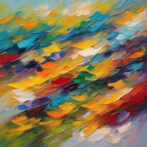 Create an abstract oil painting that visualizes the concepts of...