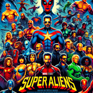 A busy movie poster with lots of text and the following characte...