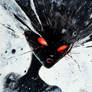 Create an image in the Abstract Imagist art style featuring a fe...