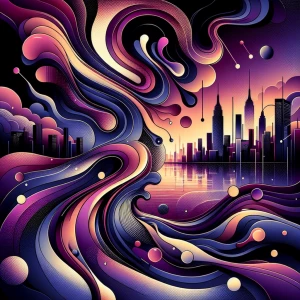 The Houston city skyline illuminated at night with the drippings...