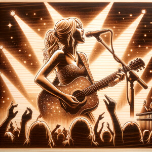 Taylor Swift performing on a stage