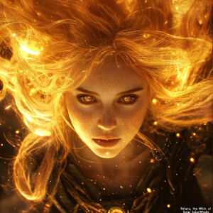 Create a hyperrealistic digital art portrait of "Solara, the Wit...