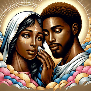 Ensure that the image distinctly represents both Jesus Christ an...