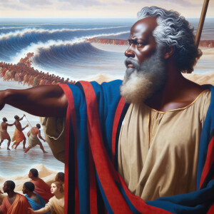 A realistic oil painting in a wide horizontal format, featuring...