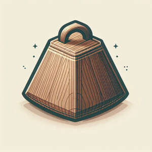 Create an image that shows a pyramidal (three flat sides) wooden...