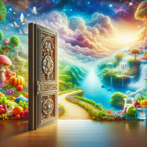 the door to paradise is closed side view. The theme of paradise...
