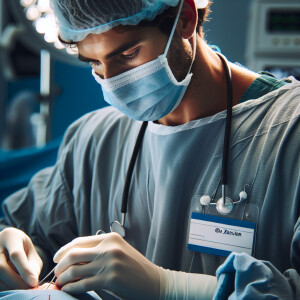 Doctor, a man, surgery who makes an operation to people’s nose....