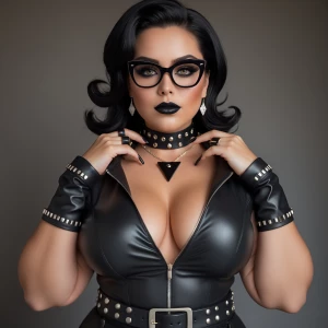 Create a very curvy and extremely busty woman of Ashkenazi, Germ...