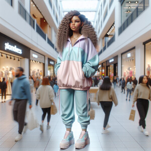 Generate an 3-D realistic image featuring a light skin African-A...