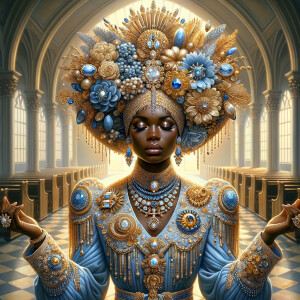 Create an illustration that embodies spirituality and a deep con...