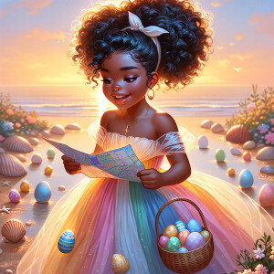 Envision a digital illustration depicting a joyful African Ameri...