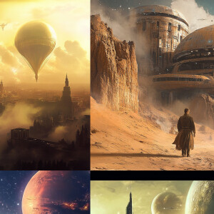 Высокоразвитая планета футуристическая. Ажурная архитектура. Вст...