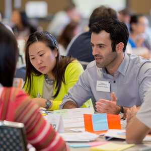 Employees are participating in a corporate training session.