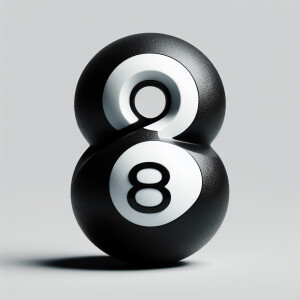The number 8 with the 8 ball on the 8