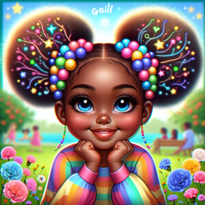 A cartoon-style digital illustration of a young African-American...