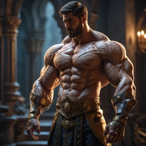The muscular prince was bulging and showing off ese pito the goo...