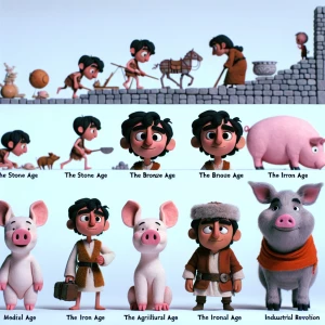 Geschichte von einem menschen und einem schwein wie sie die stei...