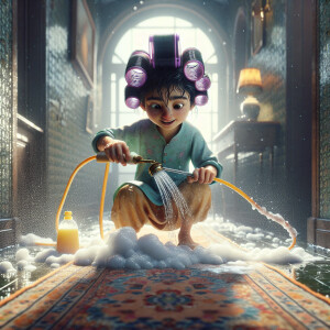 Create a realistic picture for me, a wide angle with depth of fi...