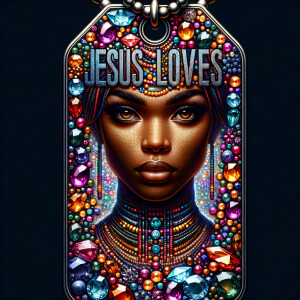 Redesign the tag to feature an African-American woman with a sty...