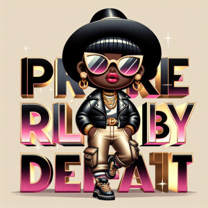 Create a digital artwork of a chibi-style African American woman...