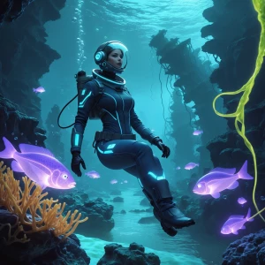 “Dahlia Valentina fit tall supple well endowed, clad in a futuri...