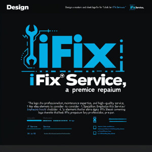 "Design a modern and sleek logo for 'iFix Service,' a premium Ap...
