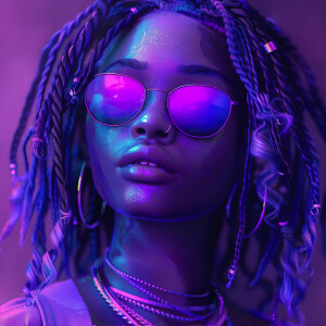 create a  ultra high resolution 3D beautiful African American fe...