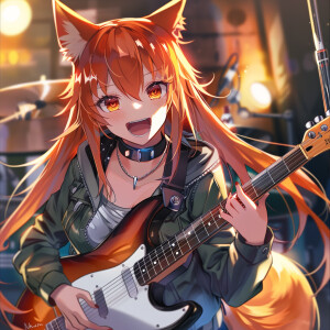 Create an intricate illustration of an anime girl exuding joy wh...