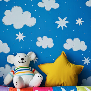 Детские обои с рисунками облаков