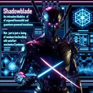 Prompt: "In a futuristic world, a ninja warrior known as Shadowb...
