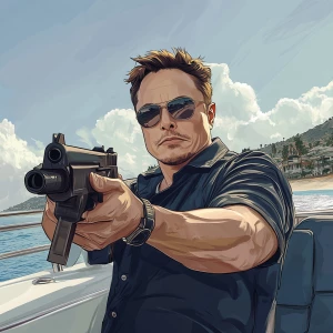 Elon Musk..Shooting a machine gun on a yacht, in GTA San Andreas...