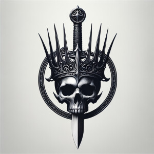 Sword skull black crown logo