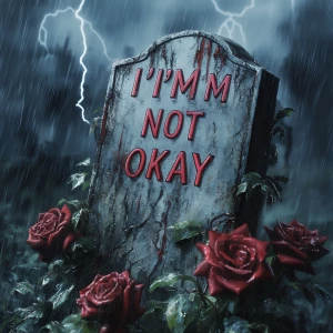 Generate an image depicting an aged, weathered headstone engrave...